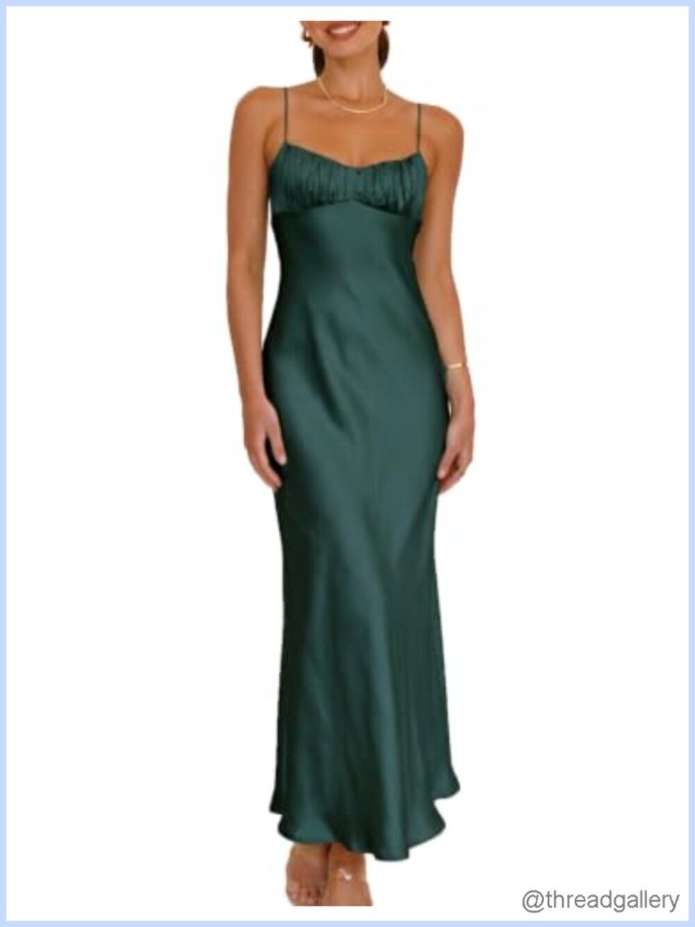 Satin Spaghetti Strap Backless Midi Dress Cocktail Wedding Guest